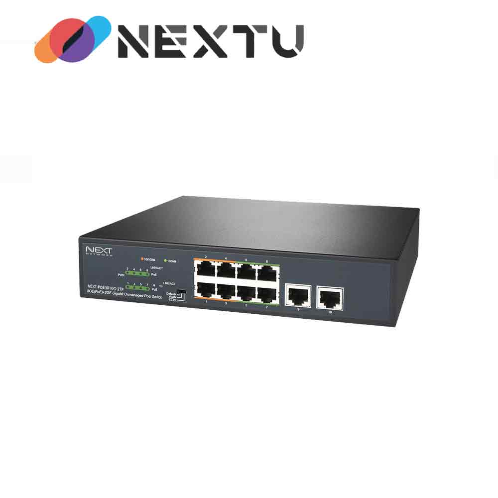 NEXT-POE3010G-2TP 10/100/1000Mbps 8포트 POE스위치 (120W) / 2TP GbE UTP UPLink 포트/ 802.3at,af