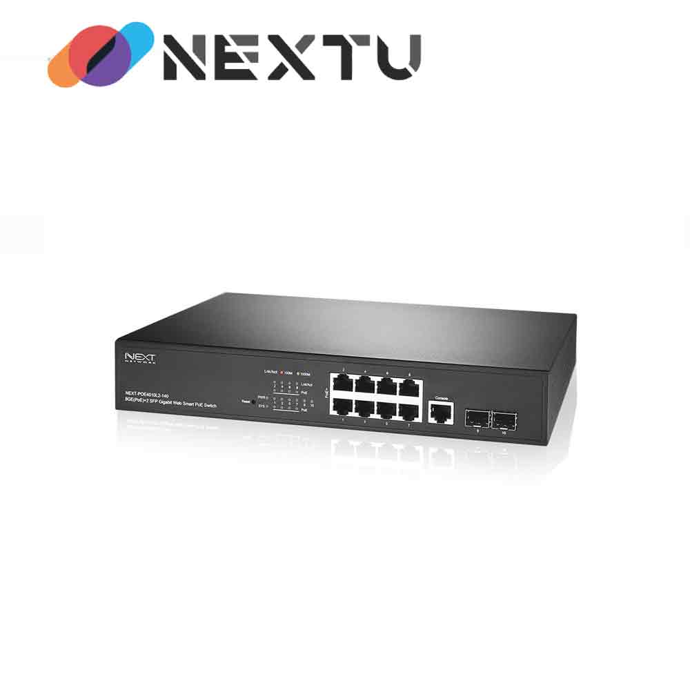 NEXT-POE4010L2-140 10/100/1000Mbps 8포트 POE스위치 +1000X SFP 기가비트 2포트/ L2 매니지먼트/ 140W