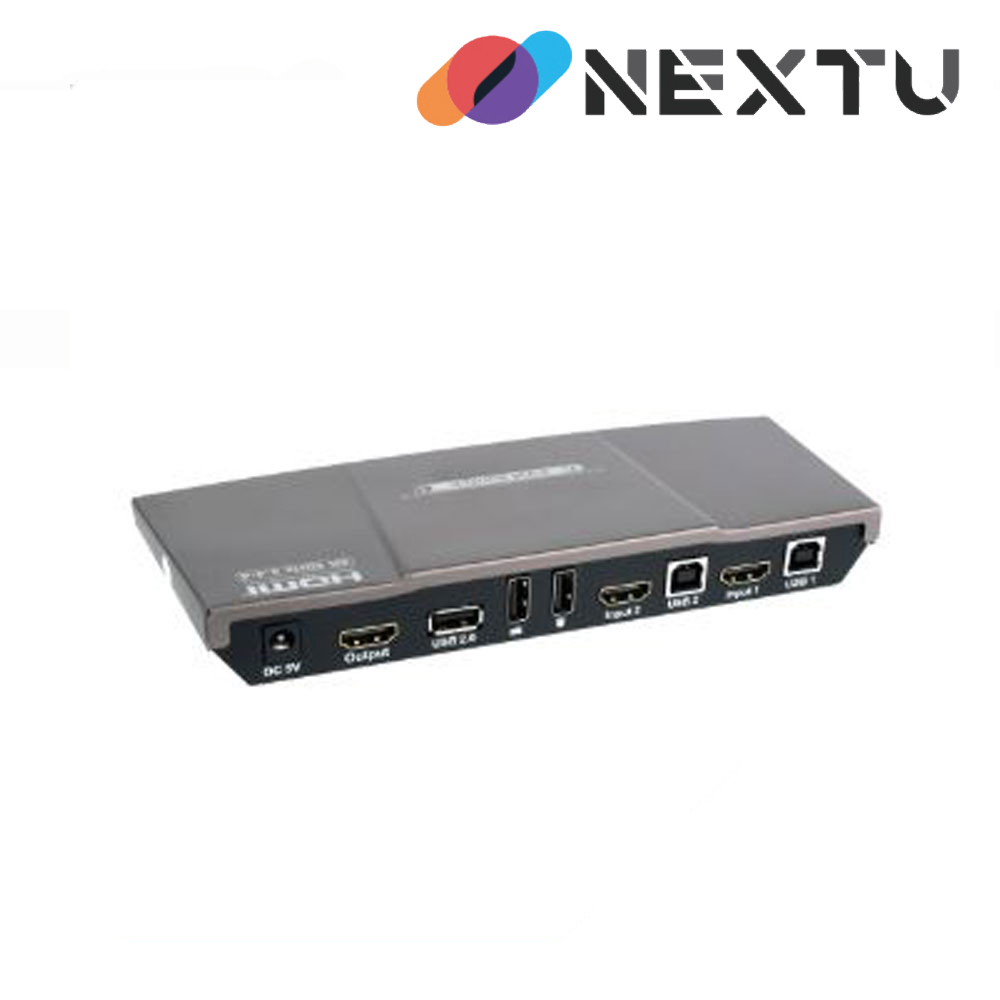 NEXT-7202KVM-4K 2:1 USB HDMI v2.0 4K@60Hz KVM Switch / 두 대의 PC를 하나의 키보드, 마우스로 모니터 공유