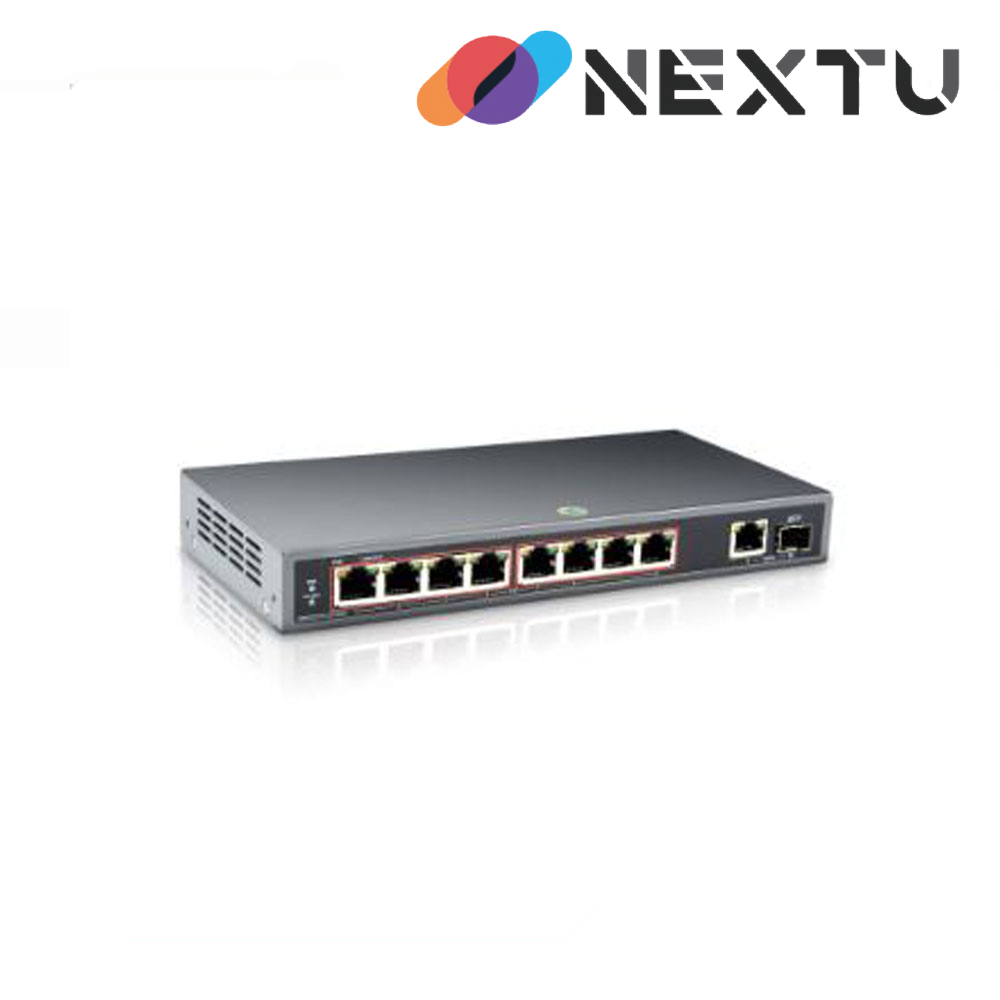 NEXT-POE6008F 10/100/1000M 8포트 With Uplink GbE 1TP+1STP POE스위치/UTP 최대250m POE사용