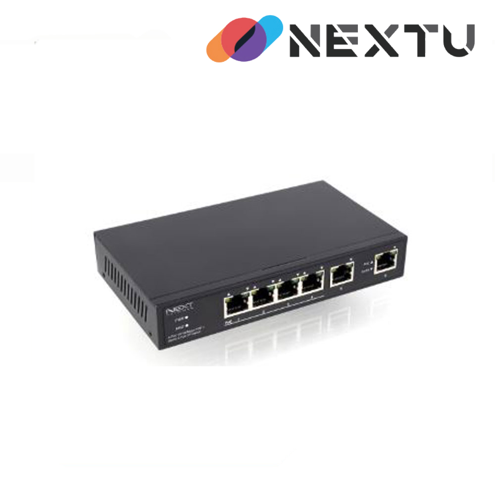 NEXT-POE606F 4-Port 10/100Mbps POE + FE 2-Port TP Fast Ethernet Switch 60W / CCTV기능지원으로 최대 200M거리연장
