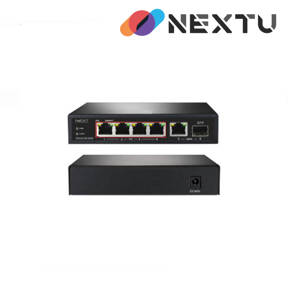 NEXT-7006SFP-TP 10/100/1000M 4Port POE + 1TP/1SFP Swtich / 65W지원