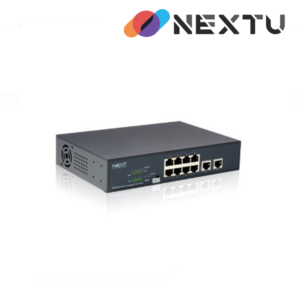 NEXT-POE808FP 10/100Mbps 8포트 With 2 FE Uplink FULL POE스위치(120W) / CCTV기능지원으로 최대 200M거리연장