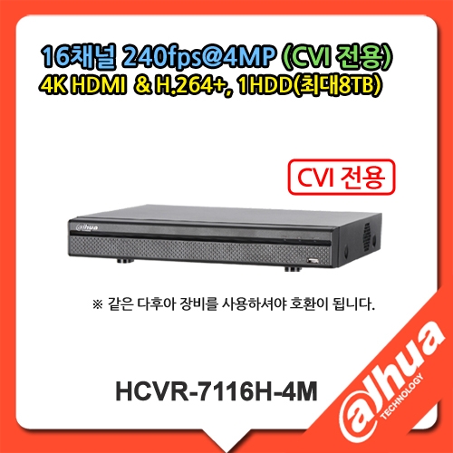 HCVR-7116H-4M 다후아 4M 16채널 DVR