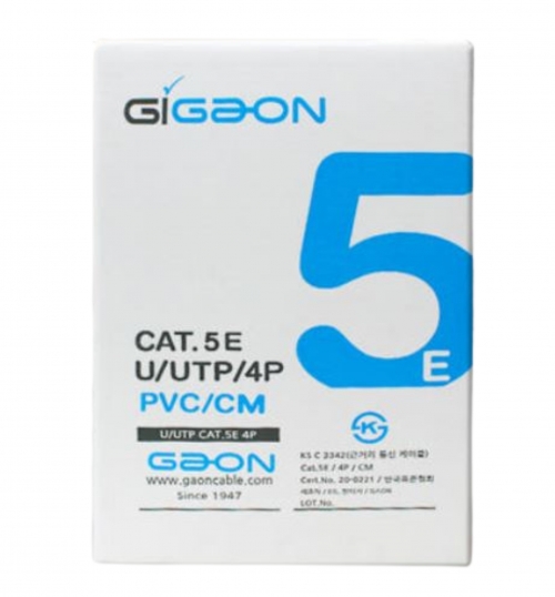 [가온전선] GAON CAT.5E U/UTP 케이블 4P 300M 옥내 랜케이블 [그레이/ 회색]